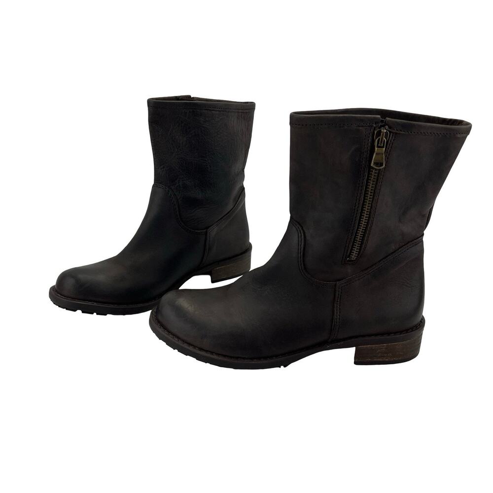Ovye by Cristina Lucchi Brown Leather Ankle Boots Studded Zip Reveal EU 38 US 8
